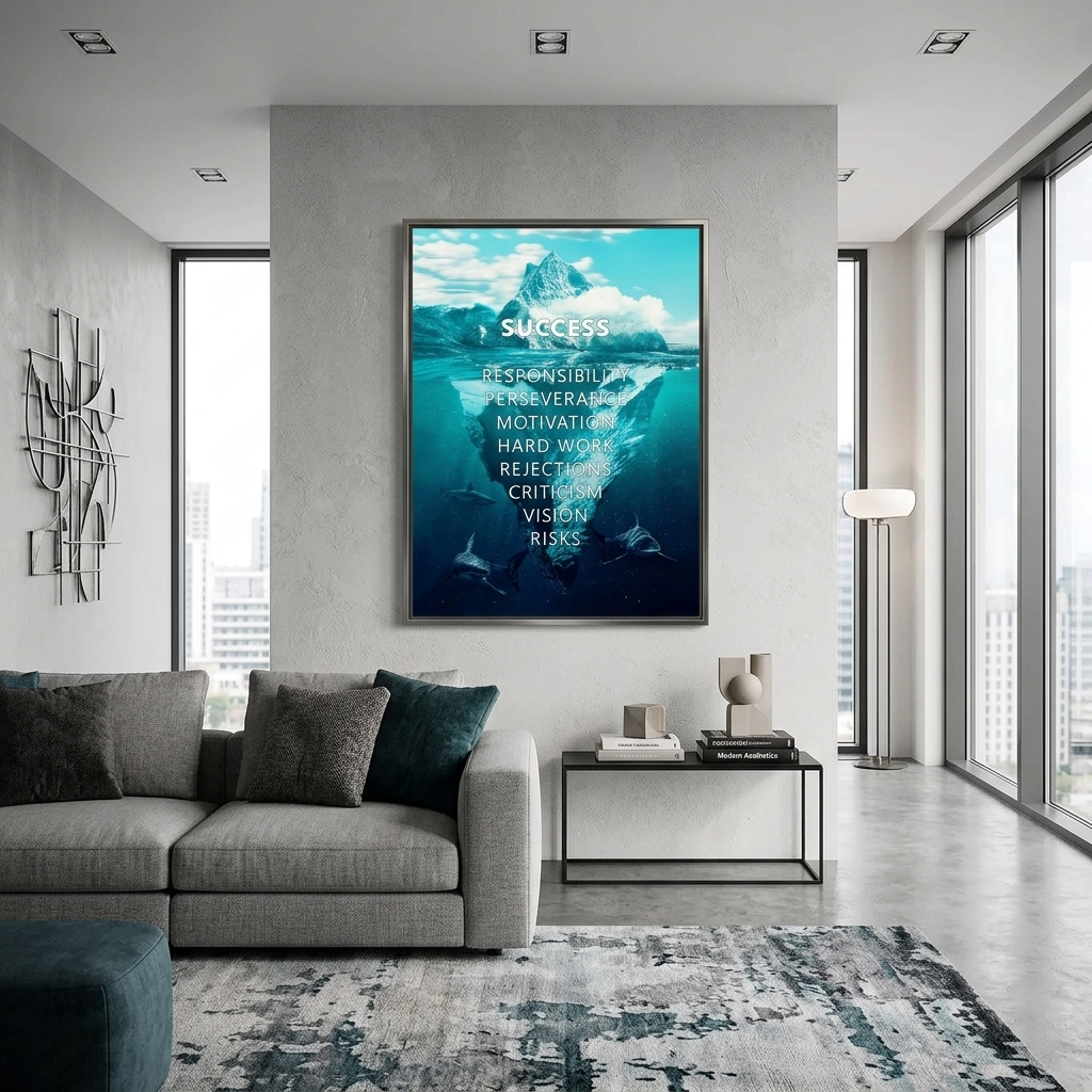 For motivation for the office success principles Motivational Canvas Wall Art Print