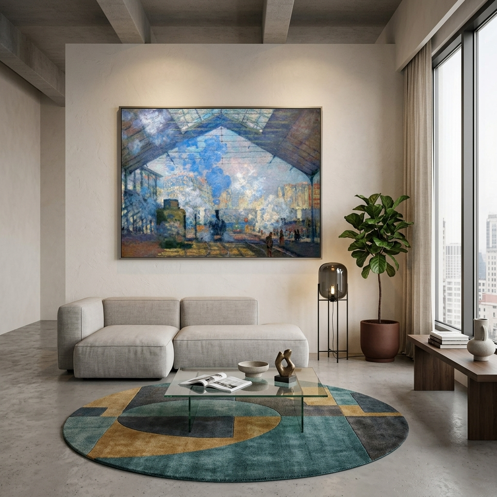 Reproduktion des Bahnhofs Saint-Lazare, Reproduktion auf Leinwand, Kunstdruck