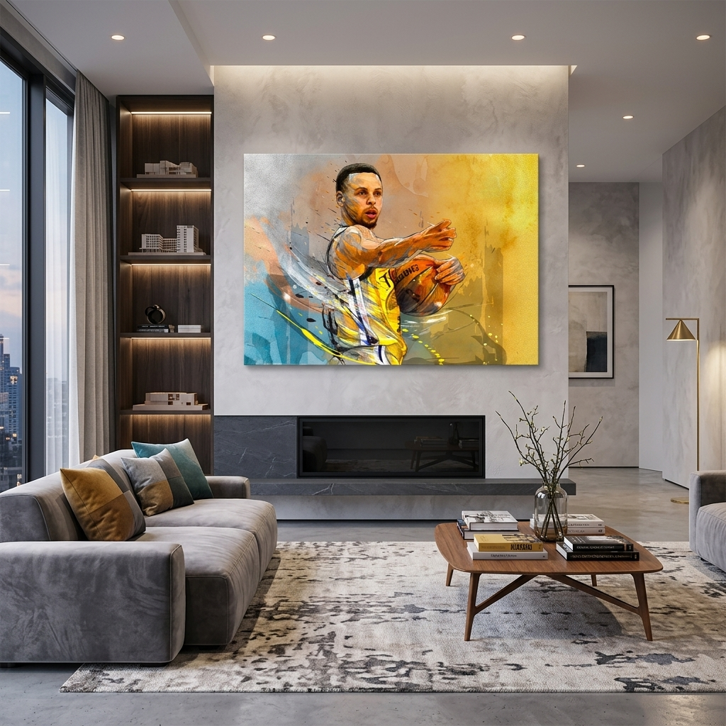 Leinwandbild „Basketballspieler Stephen Curry“ von den Golden State Warriors