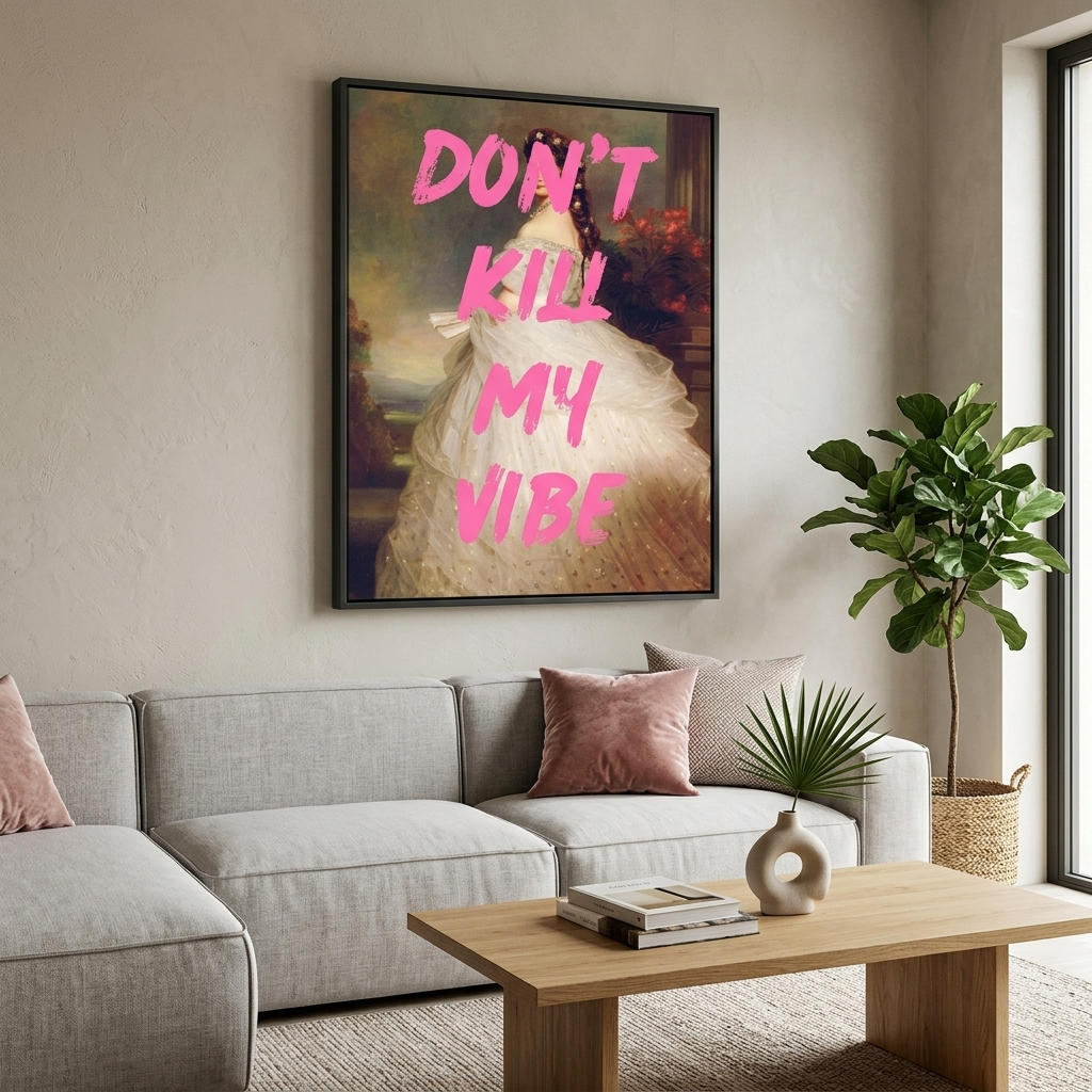 Kunstdruck auf Leinwand, Motiv „Don't kill my vibe“