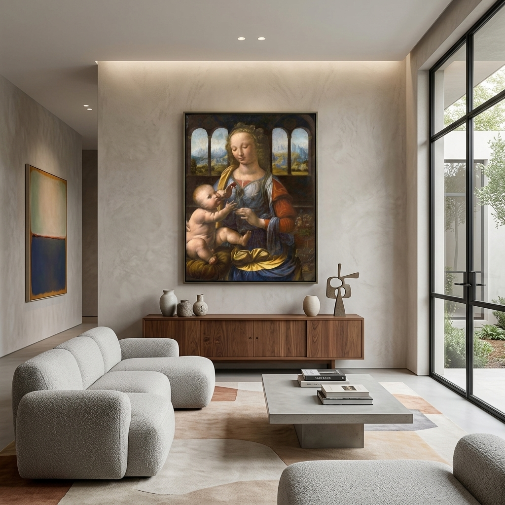 Reproduktion Madonna mit einer Nelke Reproduktion Leinwand Wand Kunstdruck