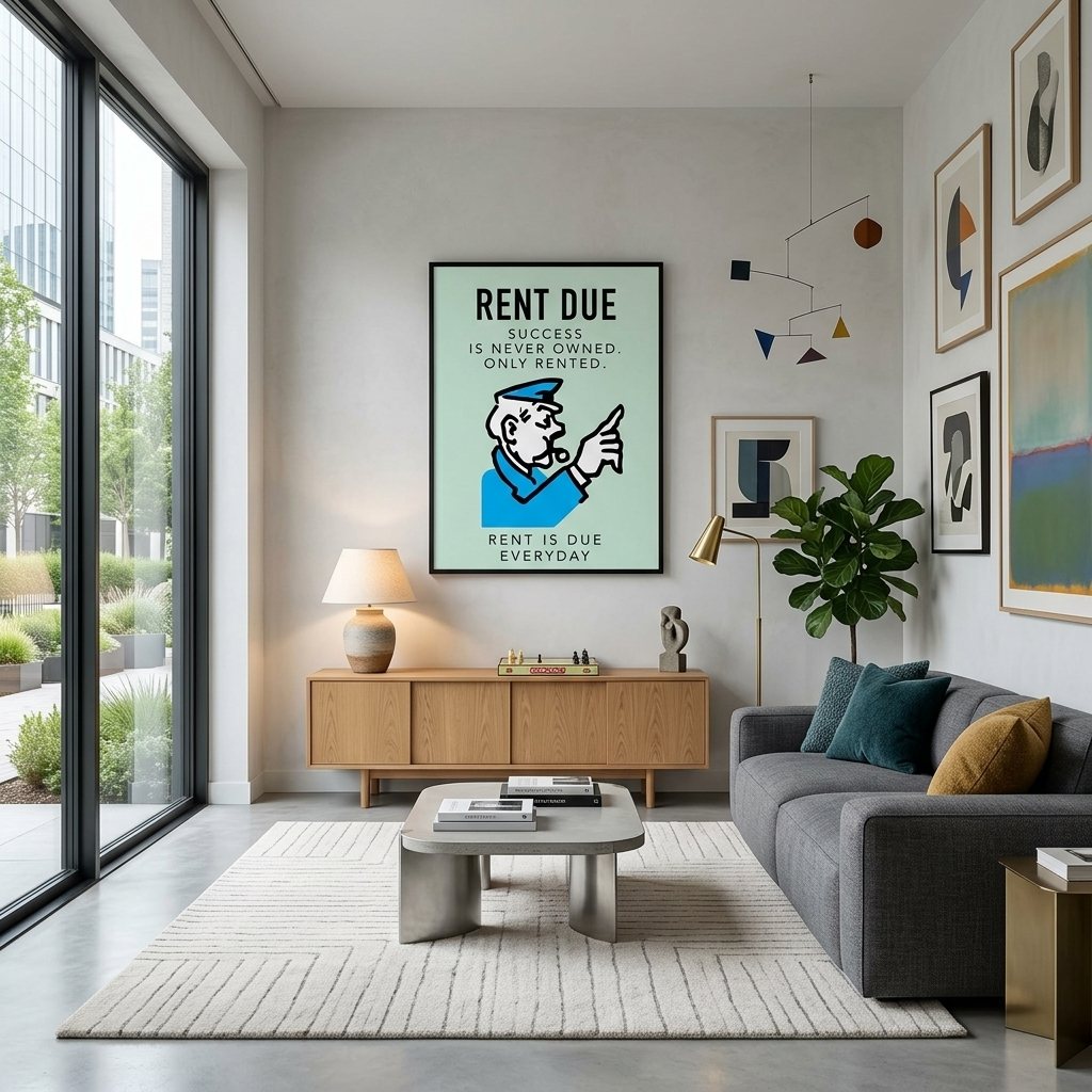 Monopoly – Miete fällig – Leinwandbild, Wandbild