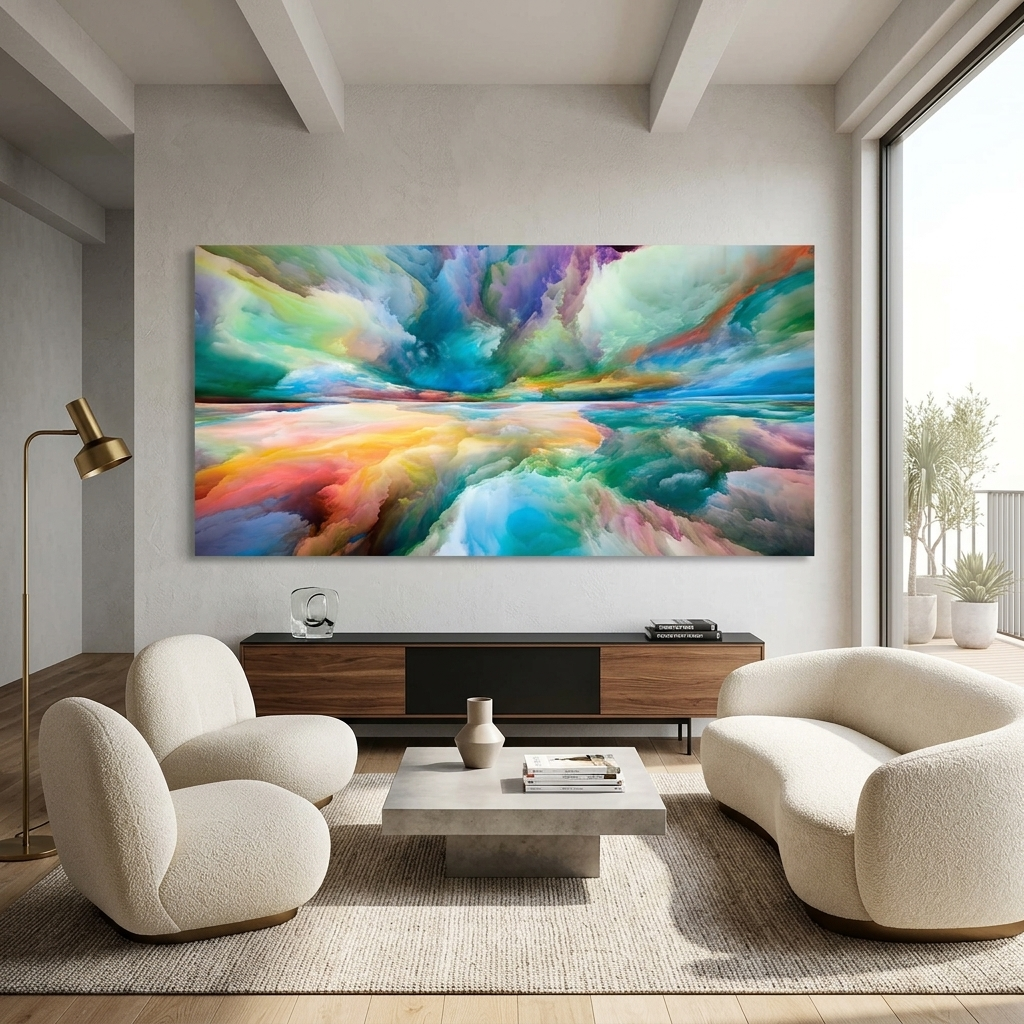 Leinwandbild „Regenbogenwolken Abstraktion“