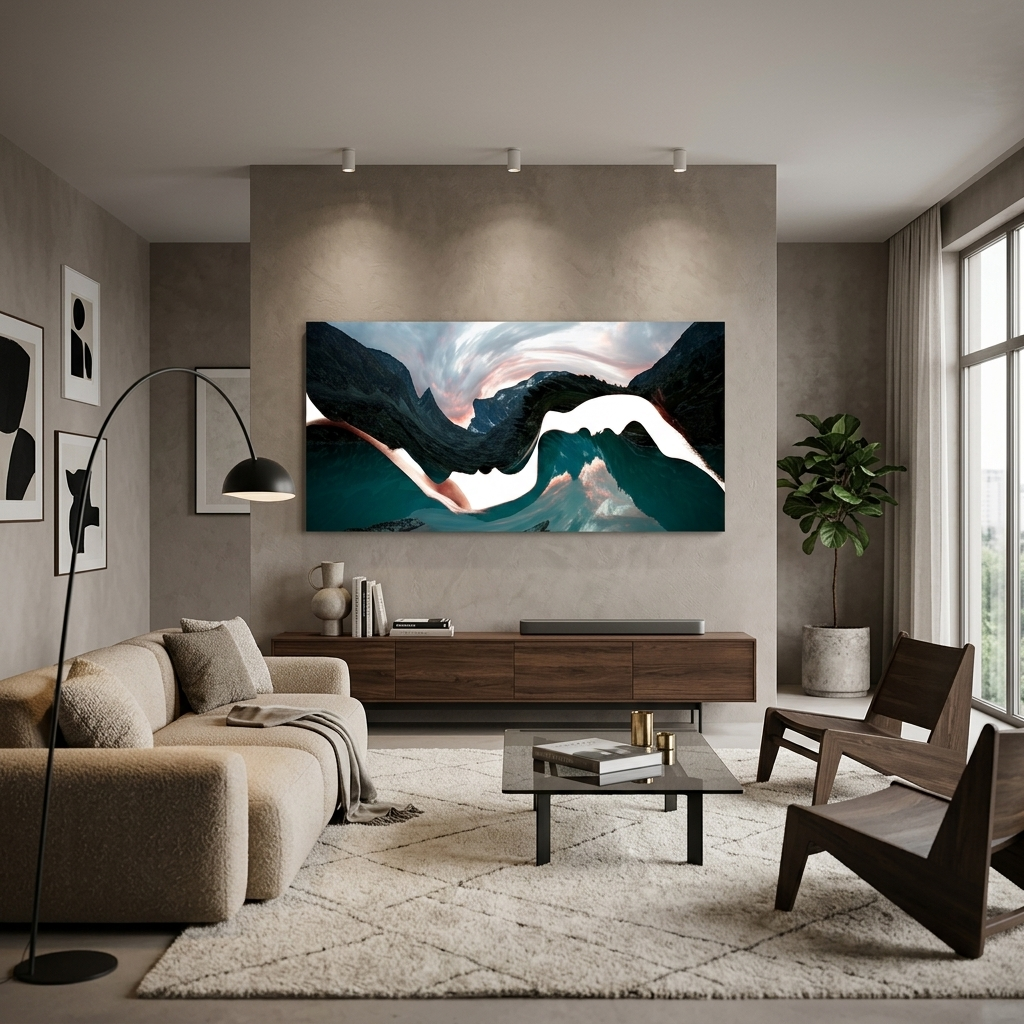 Die Silhouette zweier Gesichter Abstraktion Leinwand Wand Kunstdruck