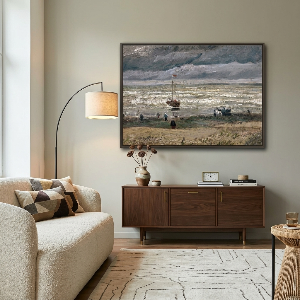 Reproduktion, Meerblick vor Scheveningen, Reproduktion, Kunstdruck auf Leinwand