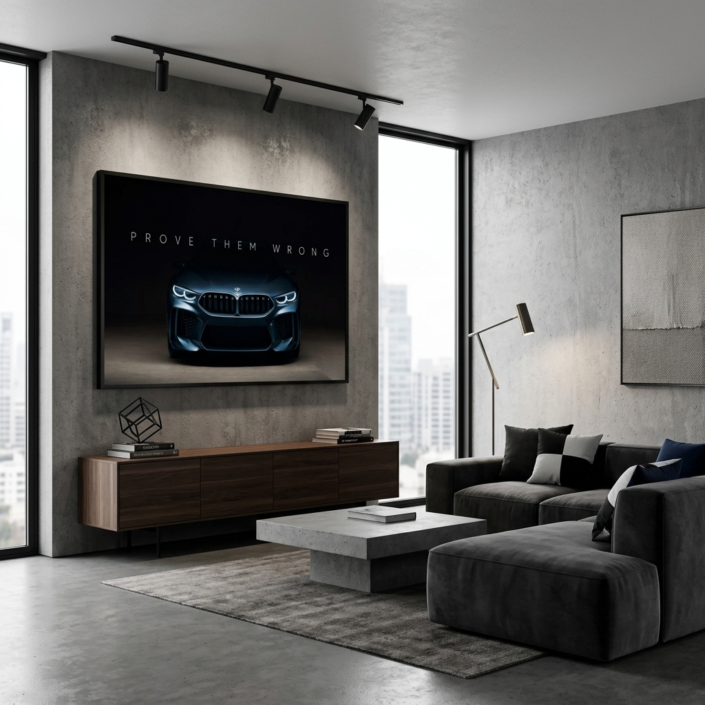 Um zu motivieren, beweisen Sie ihnen das Gegenteil BMW Motivational Canvas Wall Art Print