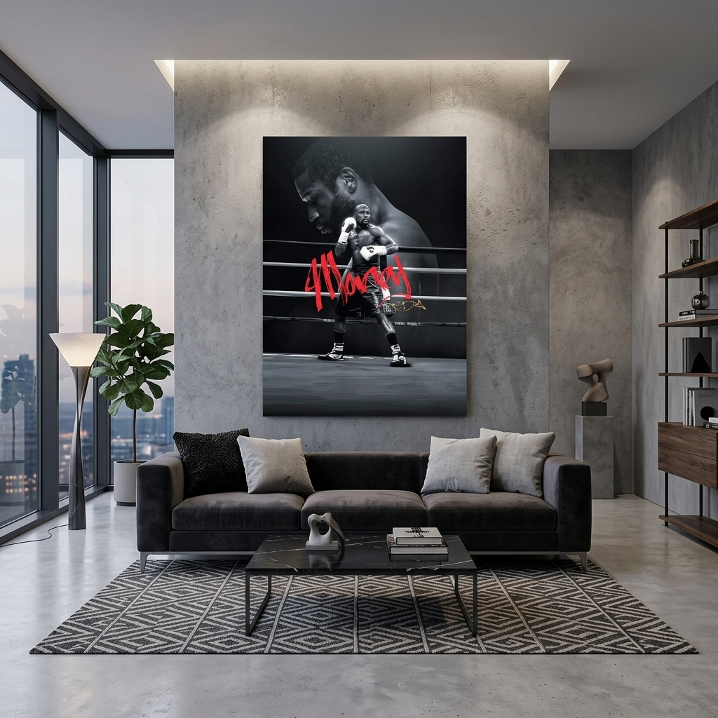 Kunstdruck auf Leinwand, Boxer Floyd Mayweather