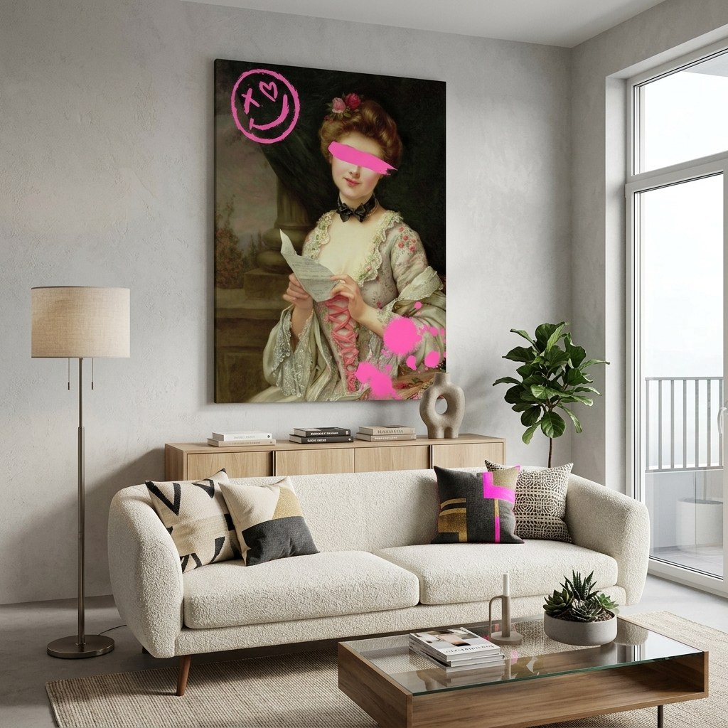 Leinwandbild „Liebesbrief mit rosa Farbe“
