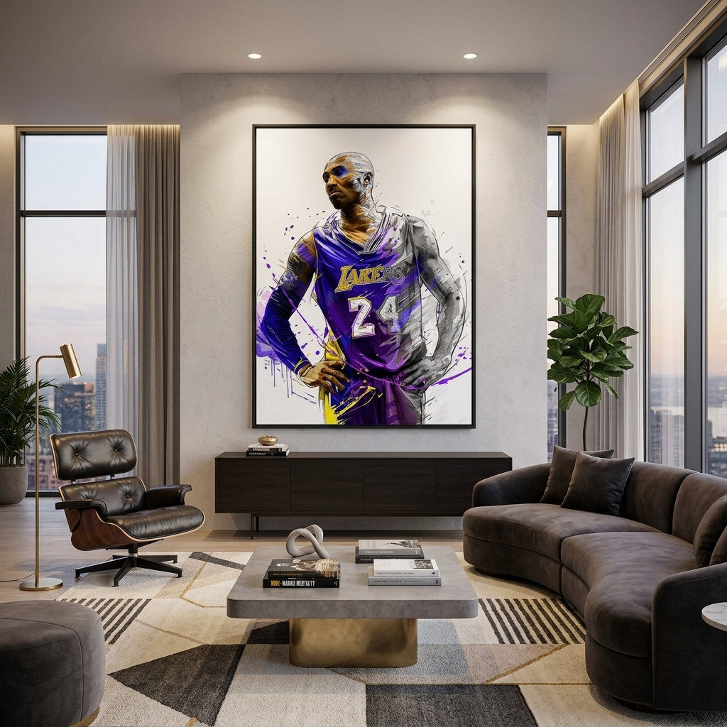 Leinwandbild, Motiv Basketballspieler Kobe Bryant, Los Angeles Lakers