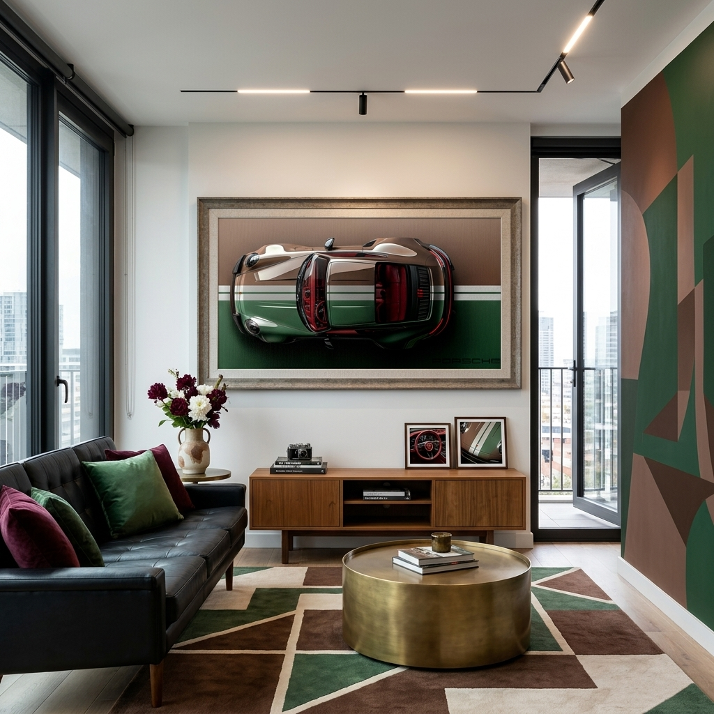 PORSCHE GREY BACKSIDE Canvas Wall Art