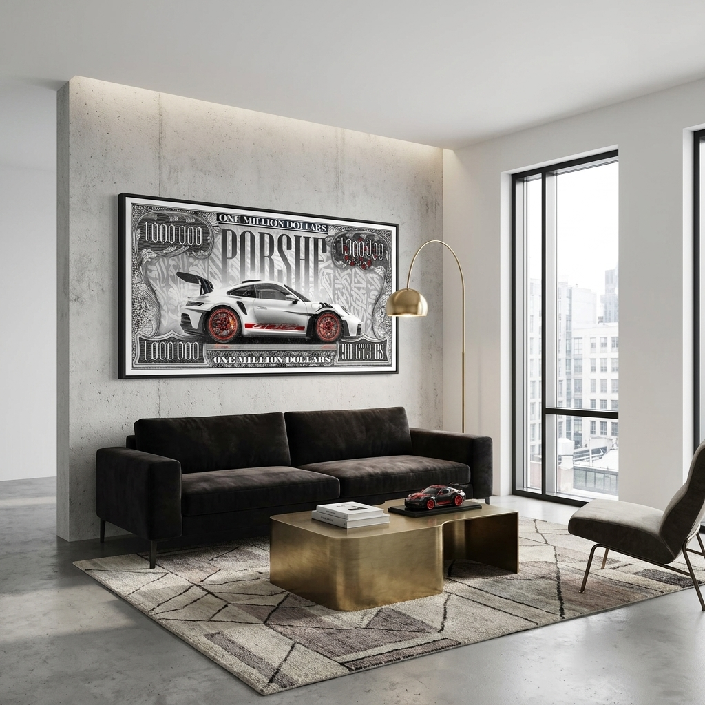 Porsche 911 GT3 RS Million Dollar Canvas Poster - Supercar Wall Art