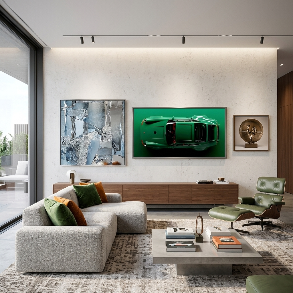 Leinwandbild, Motiv: Porsche 911, Grün