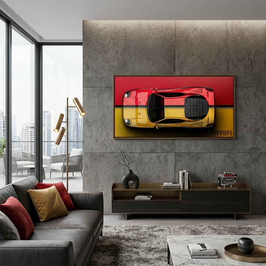 FERRARI RED BACKSIDE Canvas Wall Art