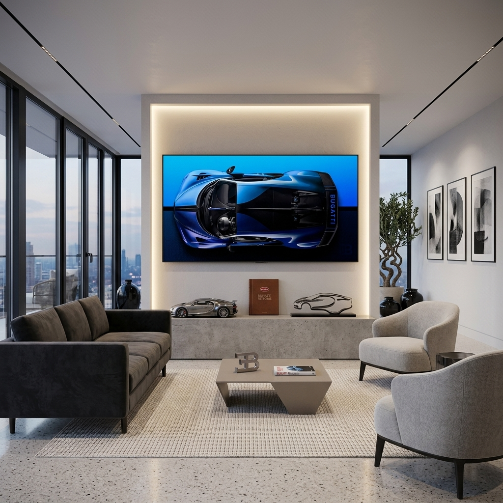 BUGATTI BLUE BACKSIDE Canvas Wall Art