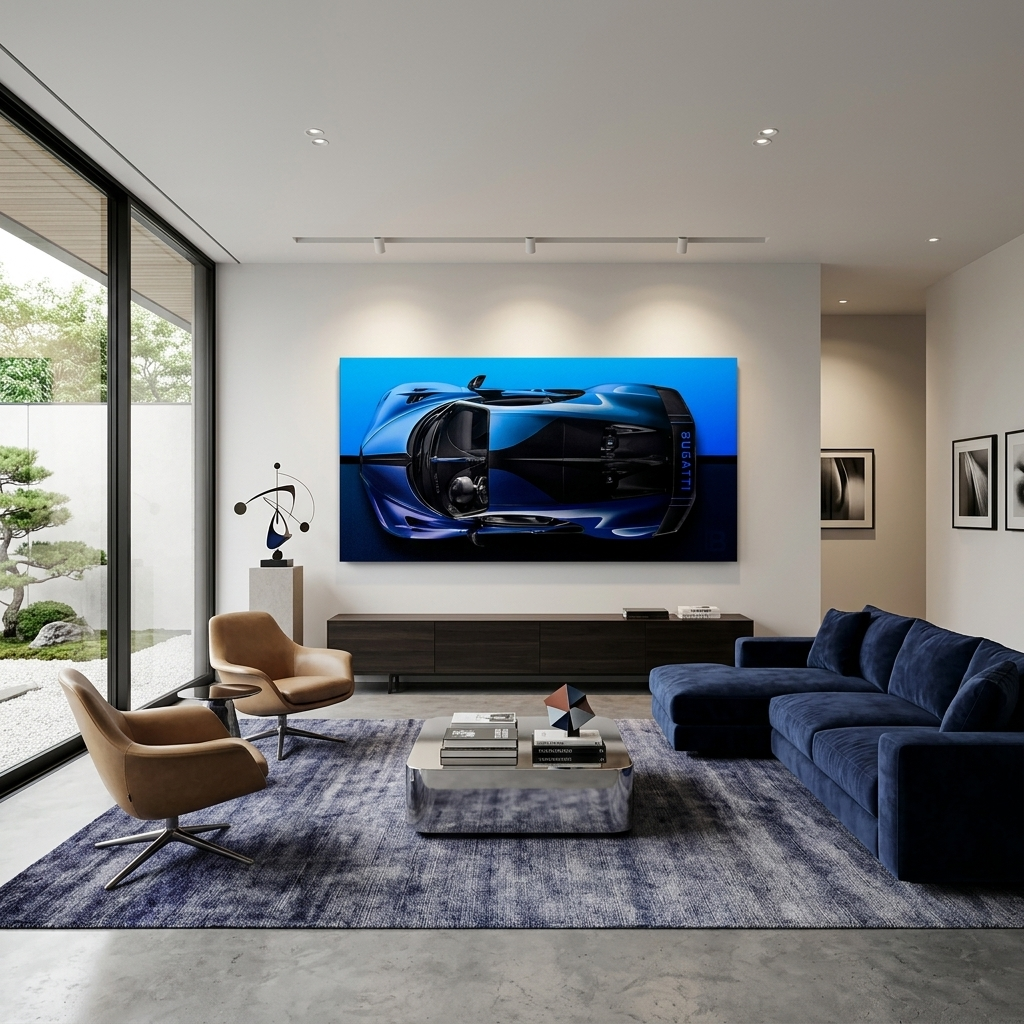 Leinwandbild, Porsche 911, grün, auf grauem Hintergrund