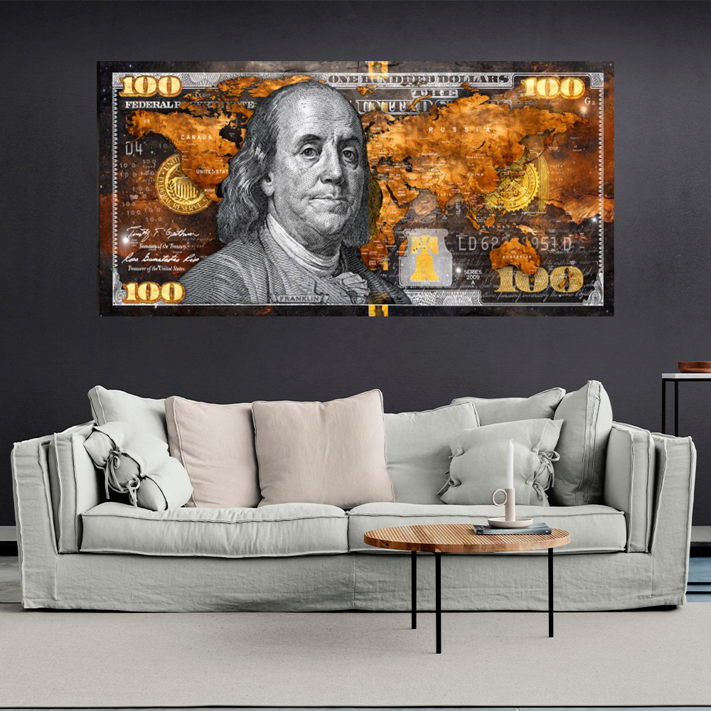 100 $ Pop-Art-Kunstdruck auf Leinwand