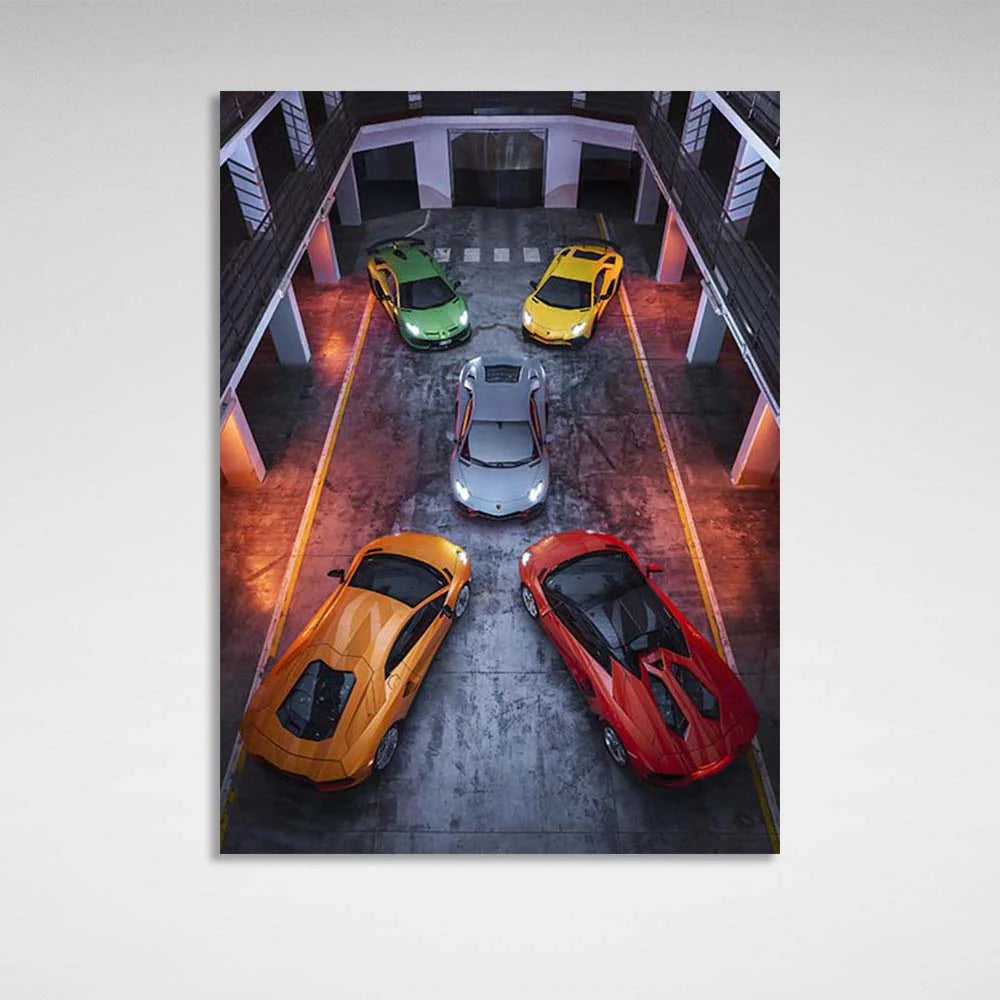 Leinwandbild „5 Autos Lamborghini“