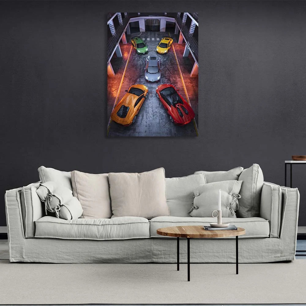 Leinwandbild „5 Autos Lamborghini“