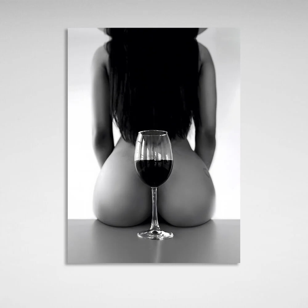 A girl and a glass  Canvas Wall Art Print
