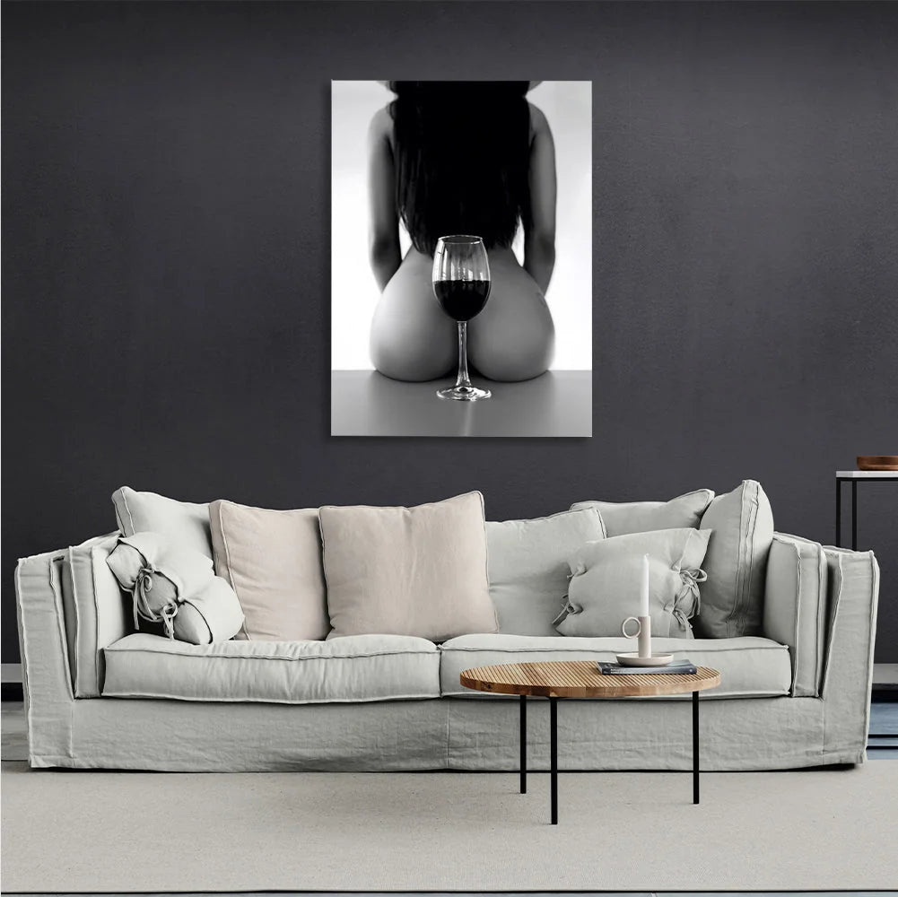 A girl and a glass  Canvas Wall Art Print