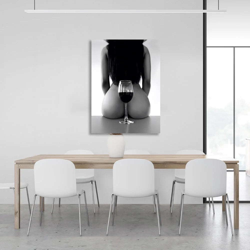 A girl and a glass  Canvas Wall Art Print