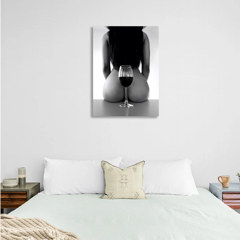 A girl and a glass  Canvas Wall Art Print