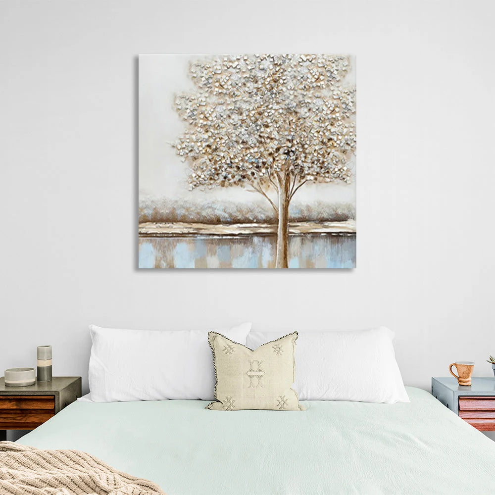 A tree in pastel colors Canvas Wall Art Print