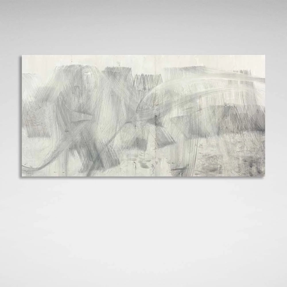 Abstraction Canvas Wall Art Print Abstract horizontal Gray brushstrokes