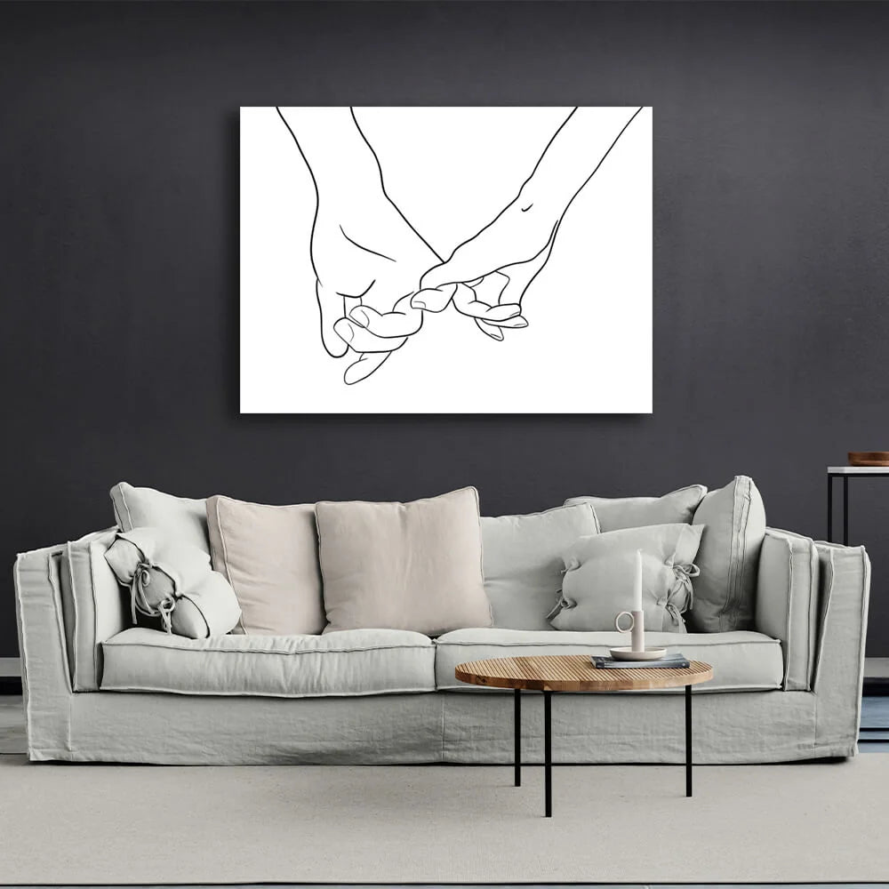 Abstraktion Paar Hände Leinwand Wand Kunstdruck