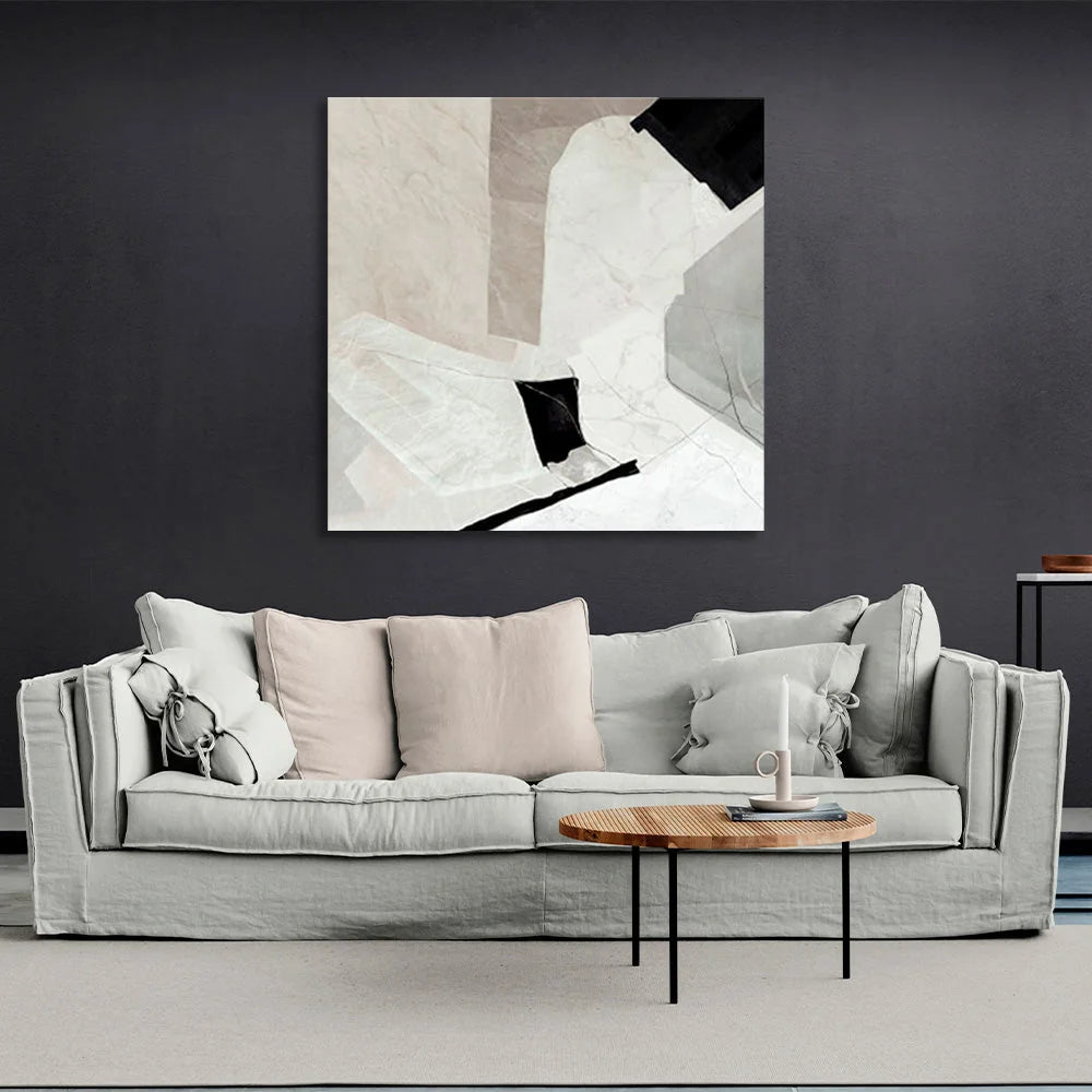 Abstraction in black and pastel colors Abstraction Canvas Wall Art Print