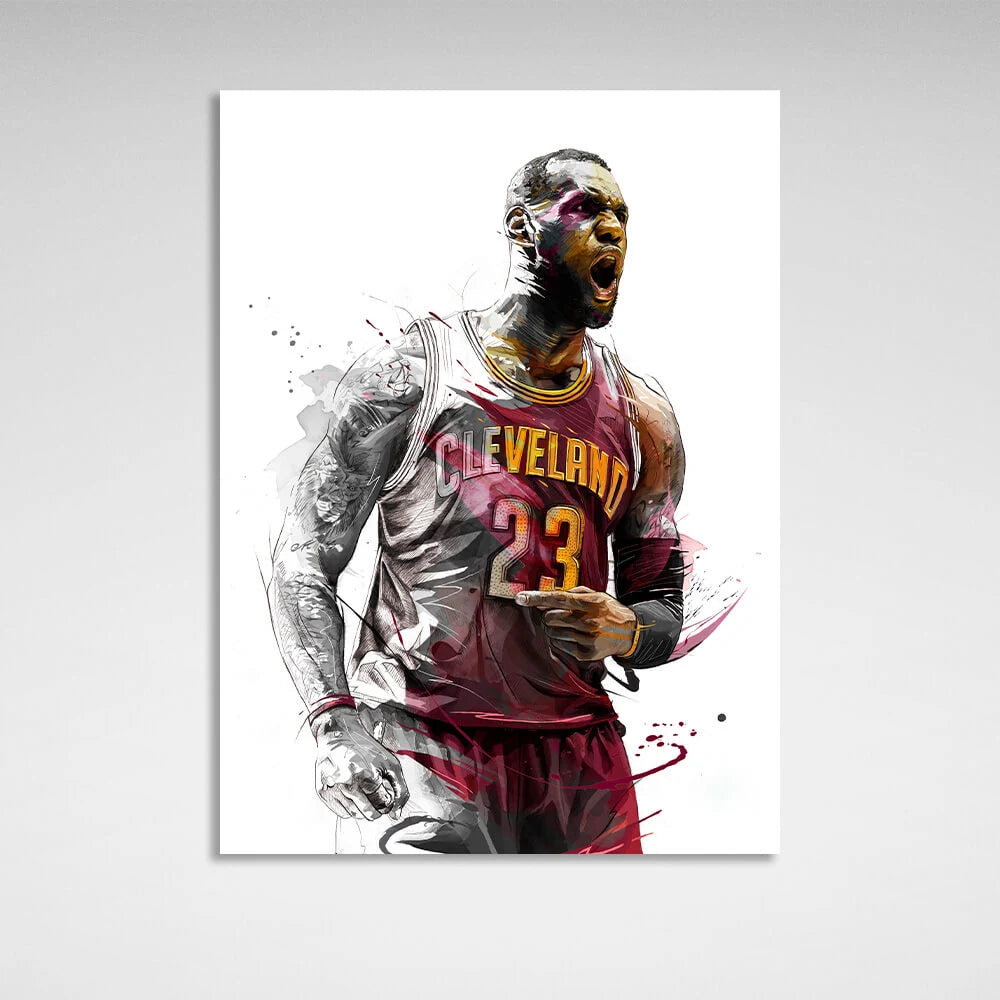 Leinwandbild mit Basketballspieler LeBron James