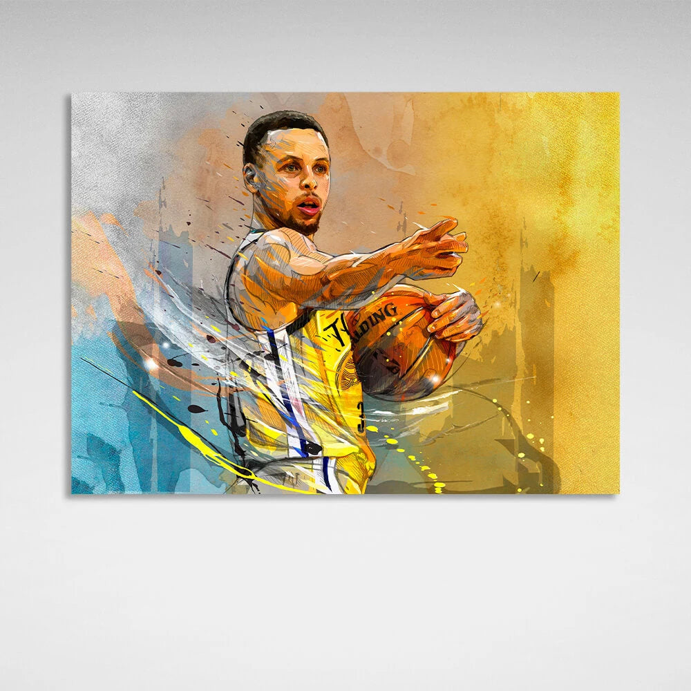 Leinwandbild „Basketballspieler Stephen Curry“ von den Golden State Warriors