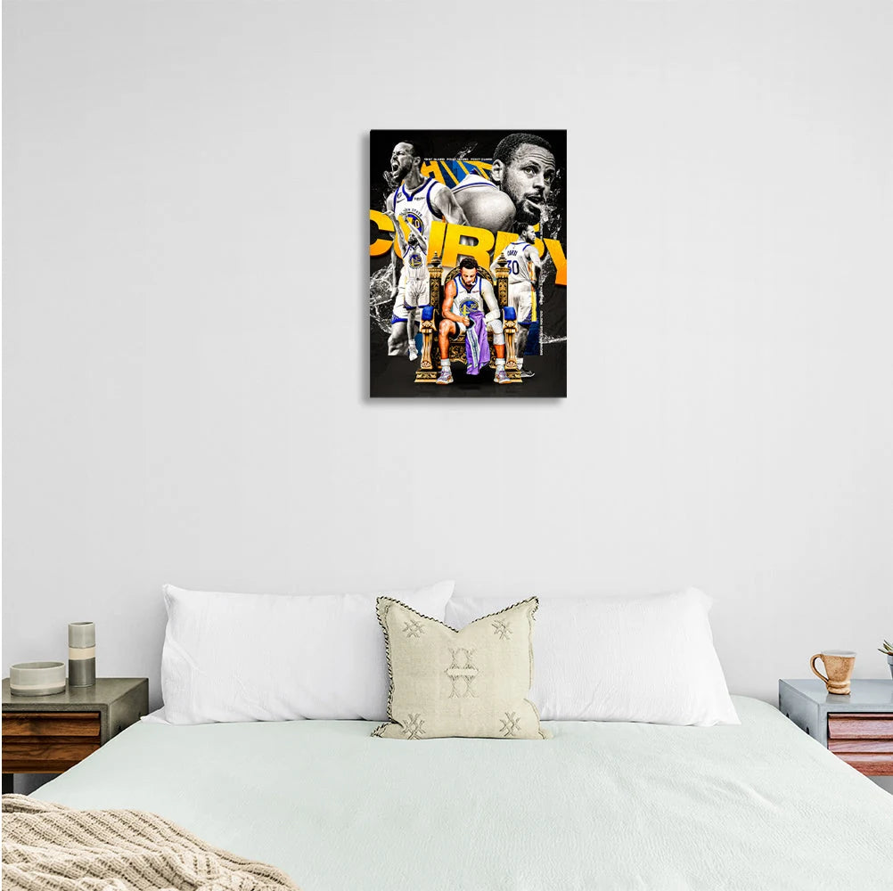 Basketball player Golden State Warriors Stephen Curry Canvas Wall Art Print