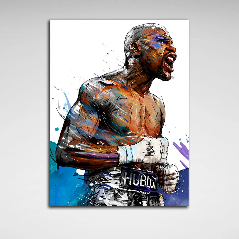 Kunstdruck auf Leinwand, Boxer Floyd Mayweather