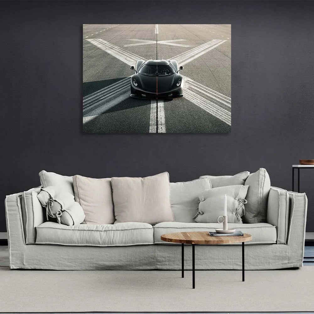 Leinwandbild, Wandbild, Auto, Koenigsegg Jesko, Absolut Schwarz