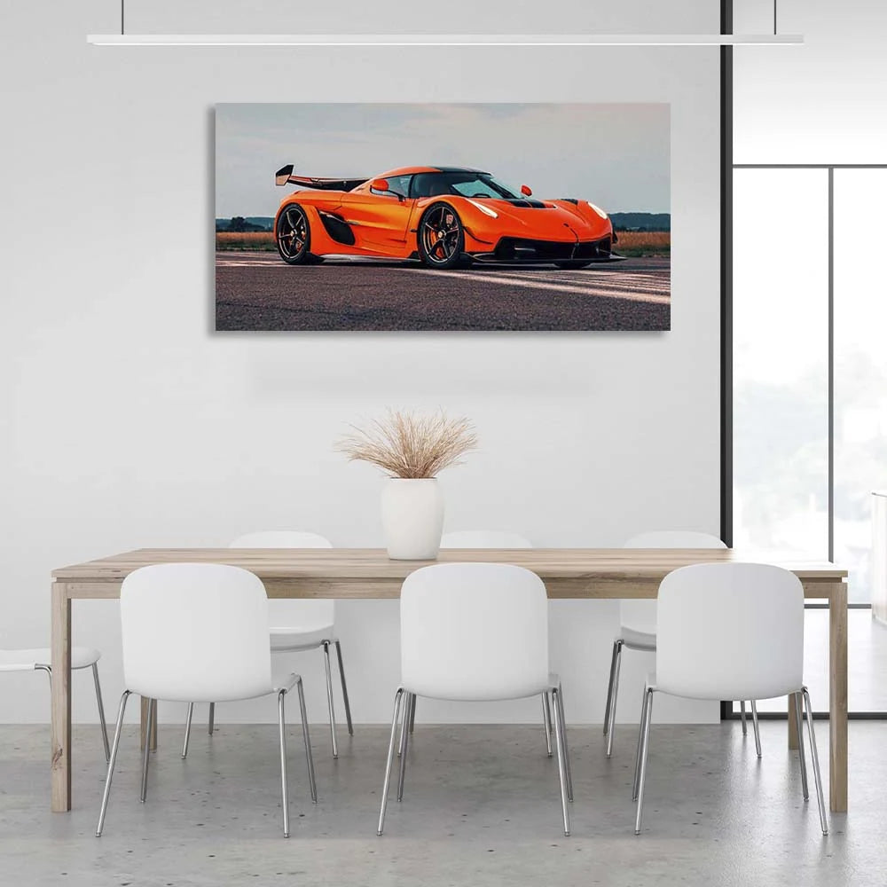 Leinwandbild, Wandbild, Auto, Koenigsegg Jesko, Orange