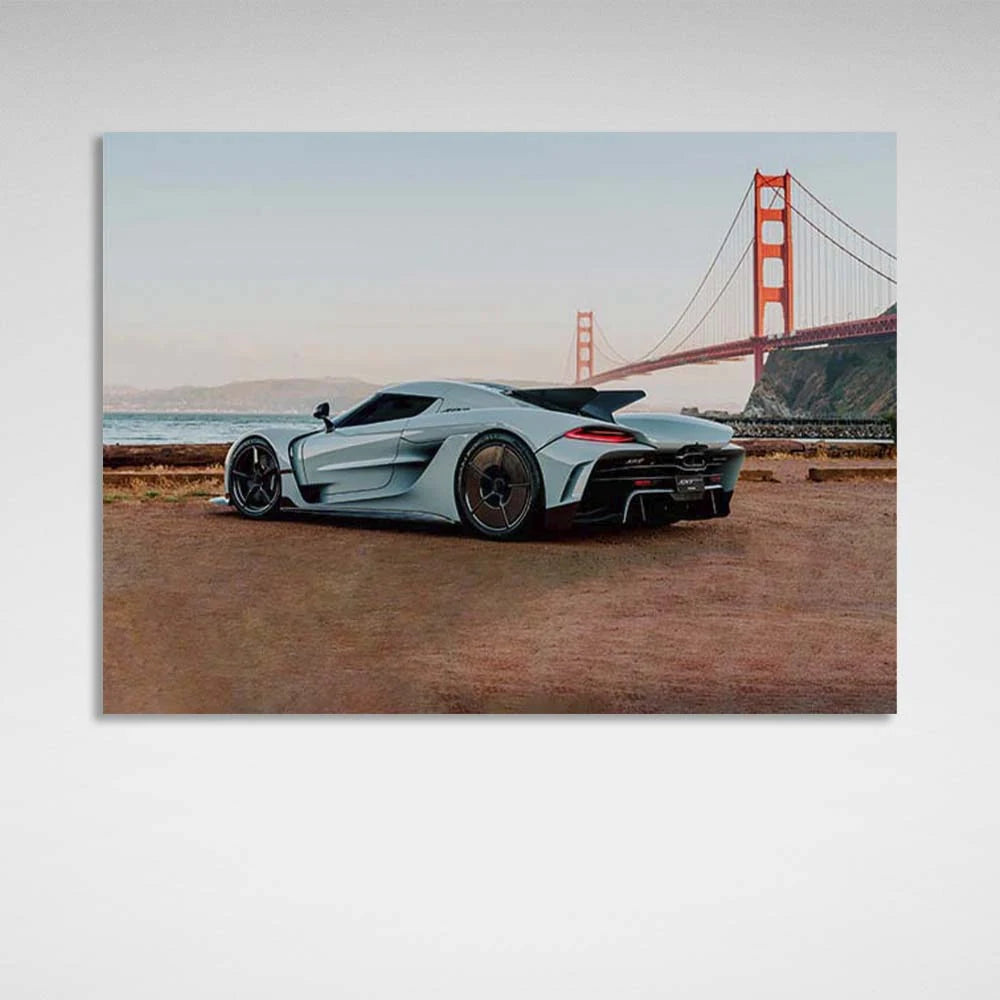Leinwandbild, Wandbild, Auto, Koenigsegg Jesko, absolut weiß