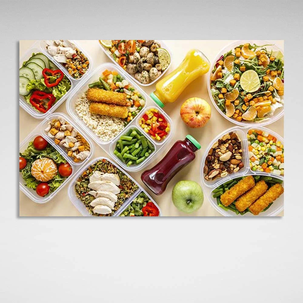 Kunstdruck auf Leinwand, Motiv: „Gesundes Frühstück“ in der Küche