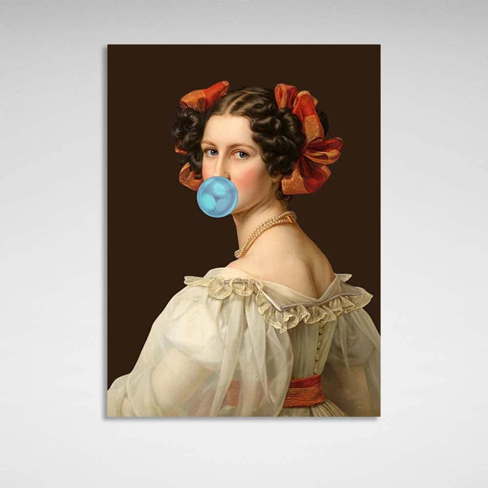 Leinwandbild Helena mit blauem Kaugummi