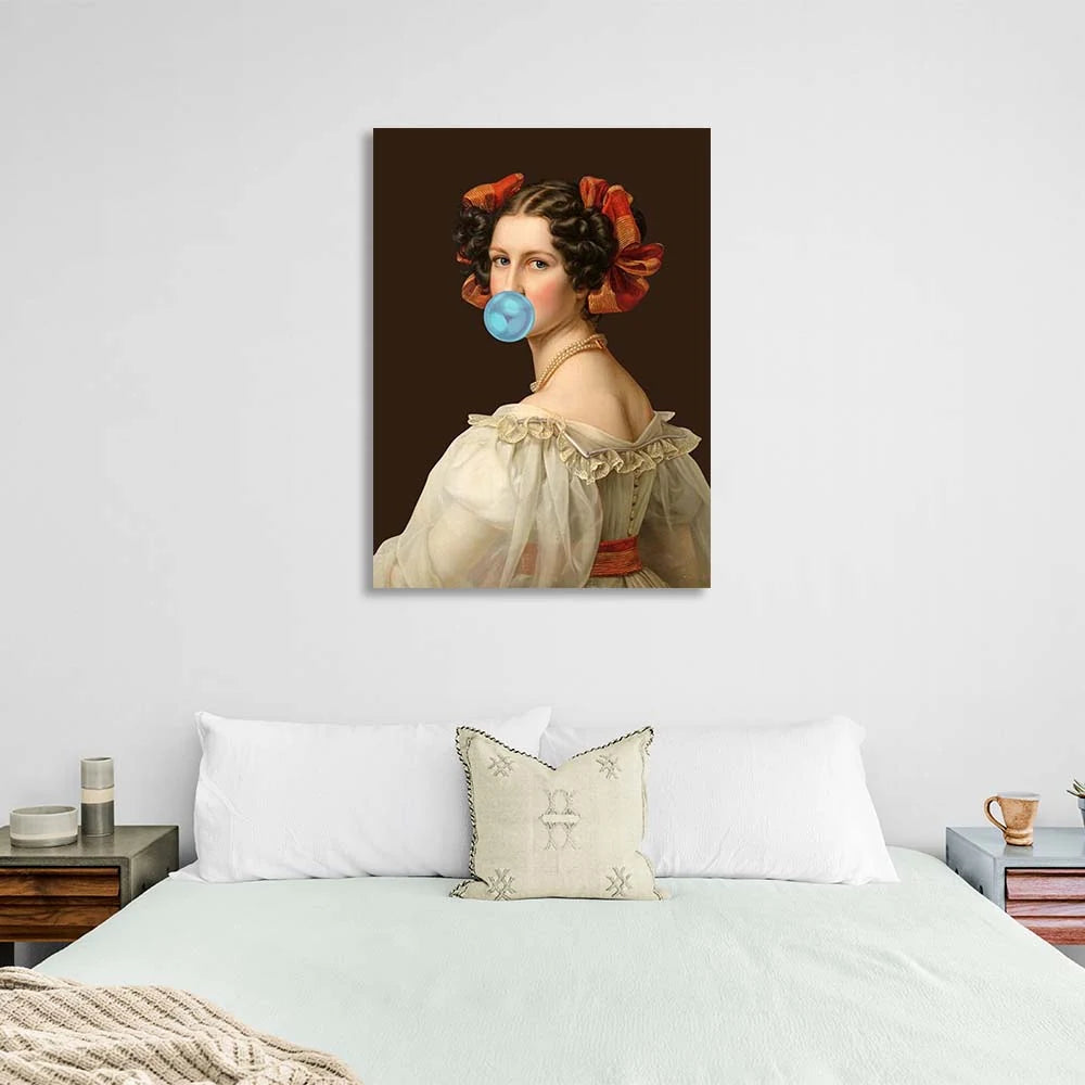 Leinwandbild Helena mit blauem Kaugummi