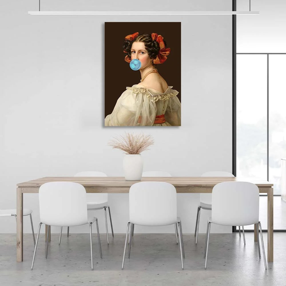 Leinwandbild Helena mit blauem Kaugummi