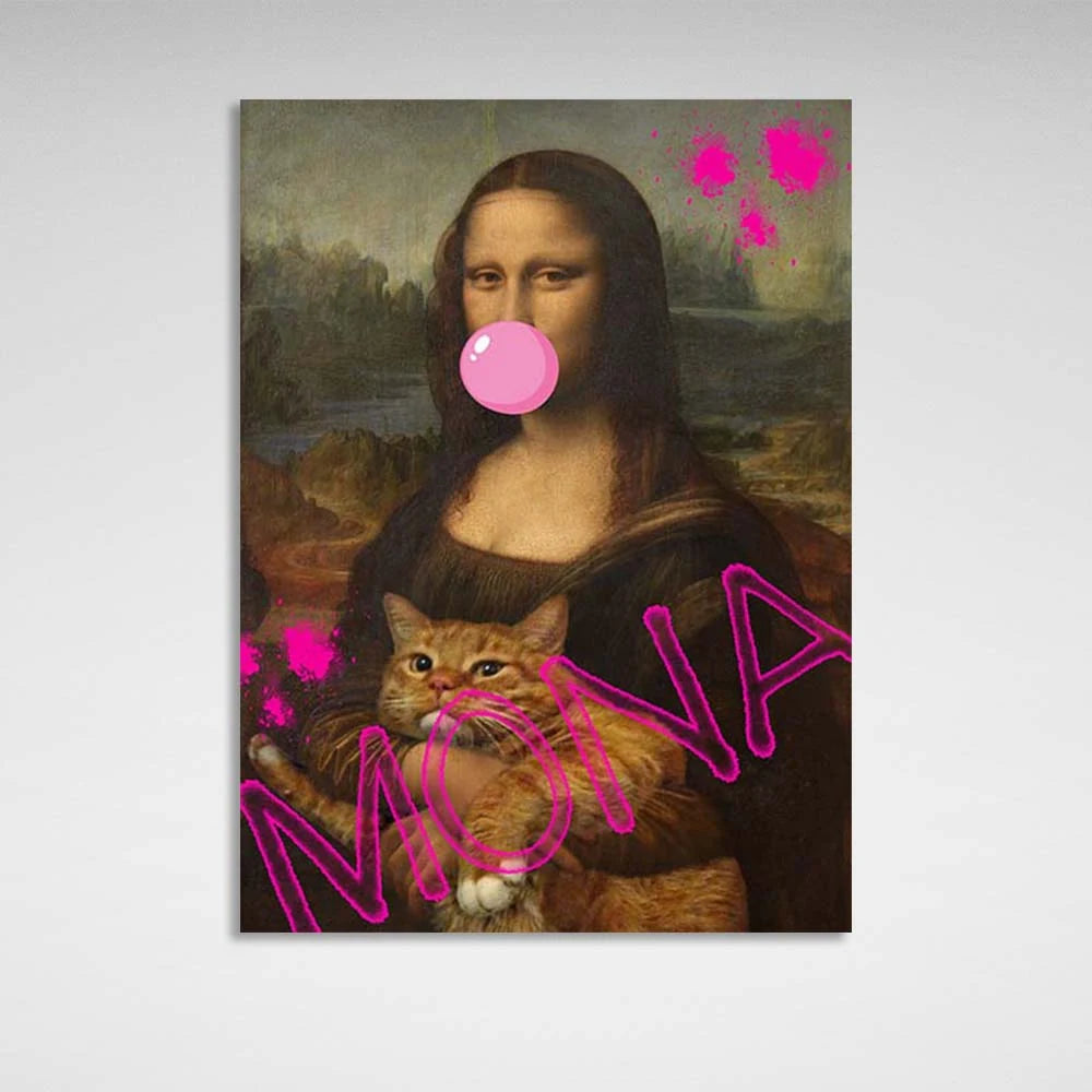 Leinwandbild Mona mit roter Katze