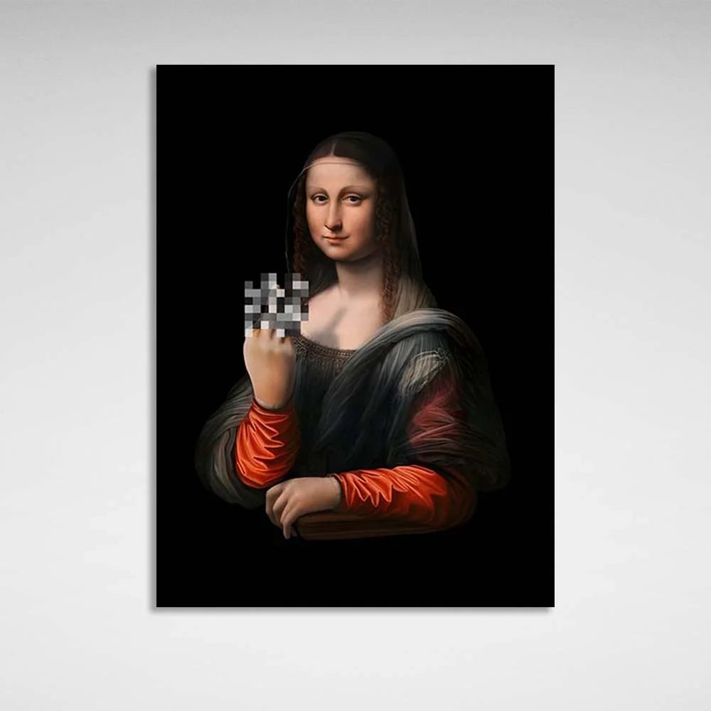 Kunstdruck auf Leinwand, Motiv: Mona Lisa zeigt