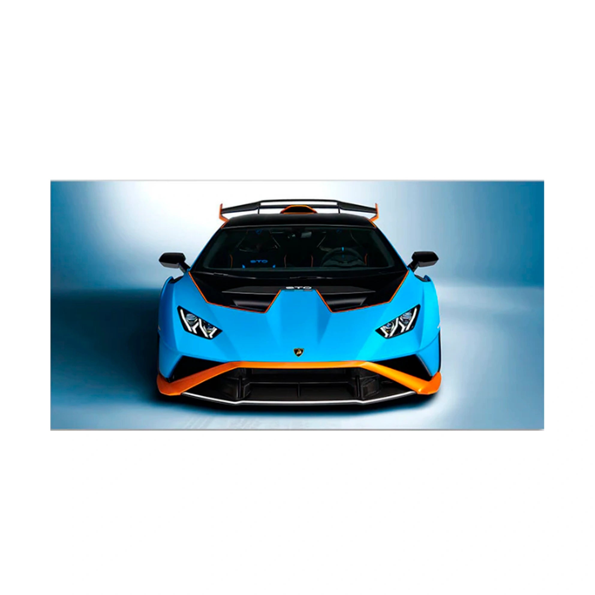Car Lamborghini Huracan STO blue With orange Canvas Wall Art Print
