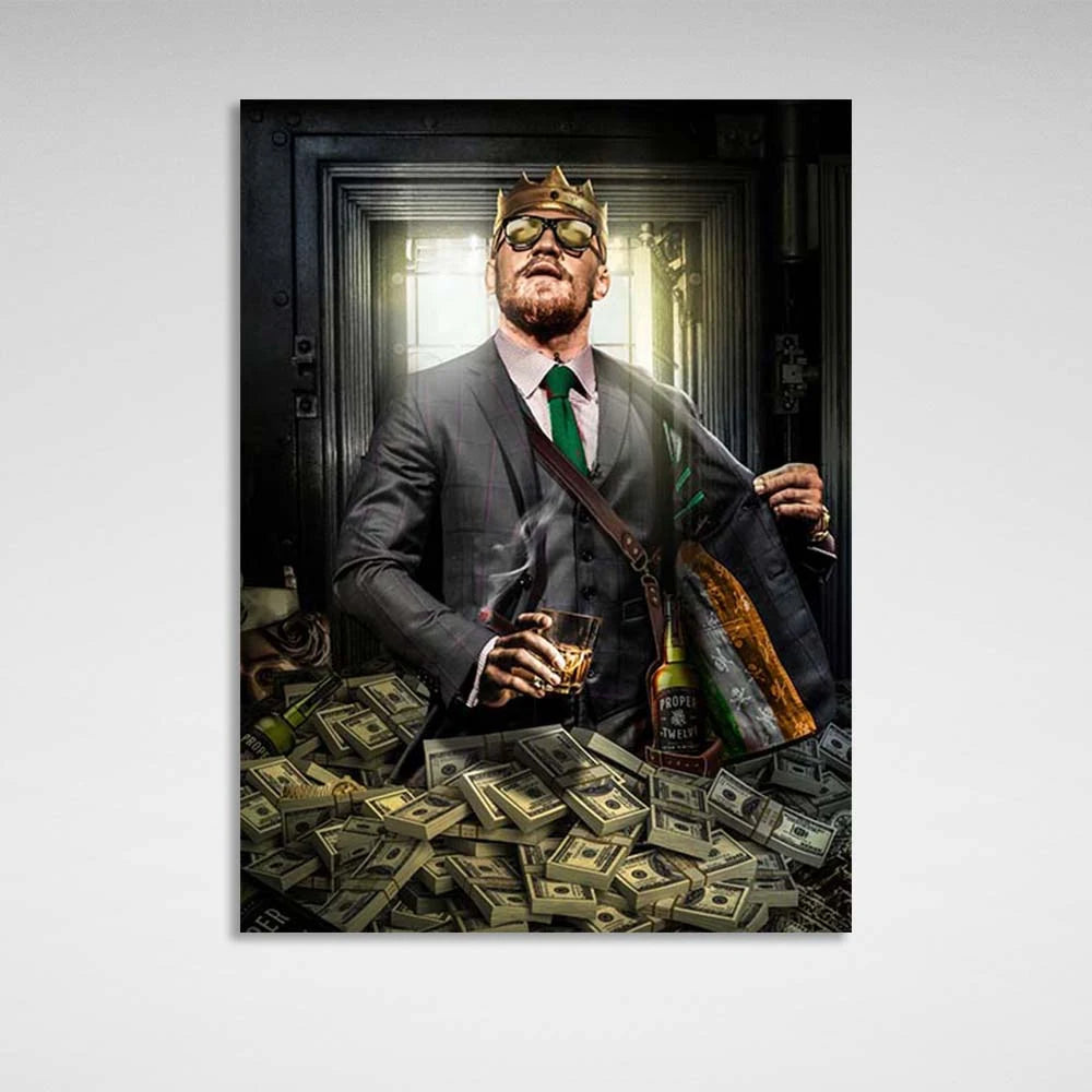 Conor McGregor in der Krone – inspirierender Kunstdruck auf Leinwand