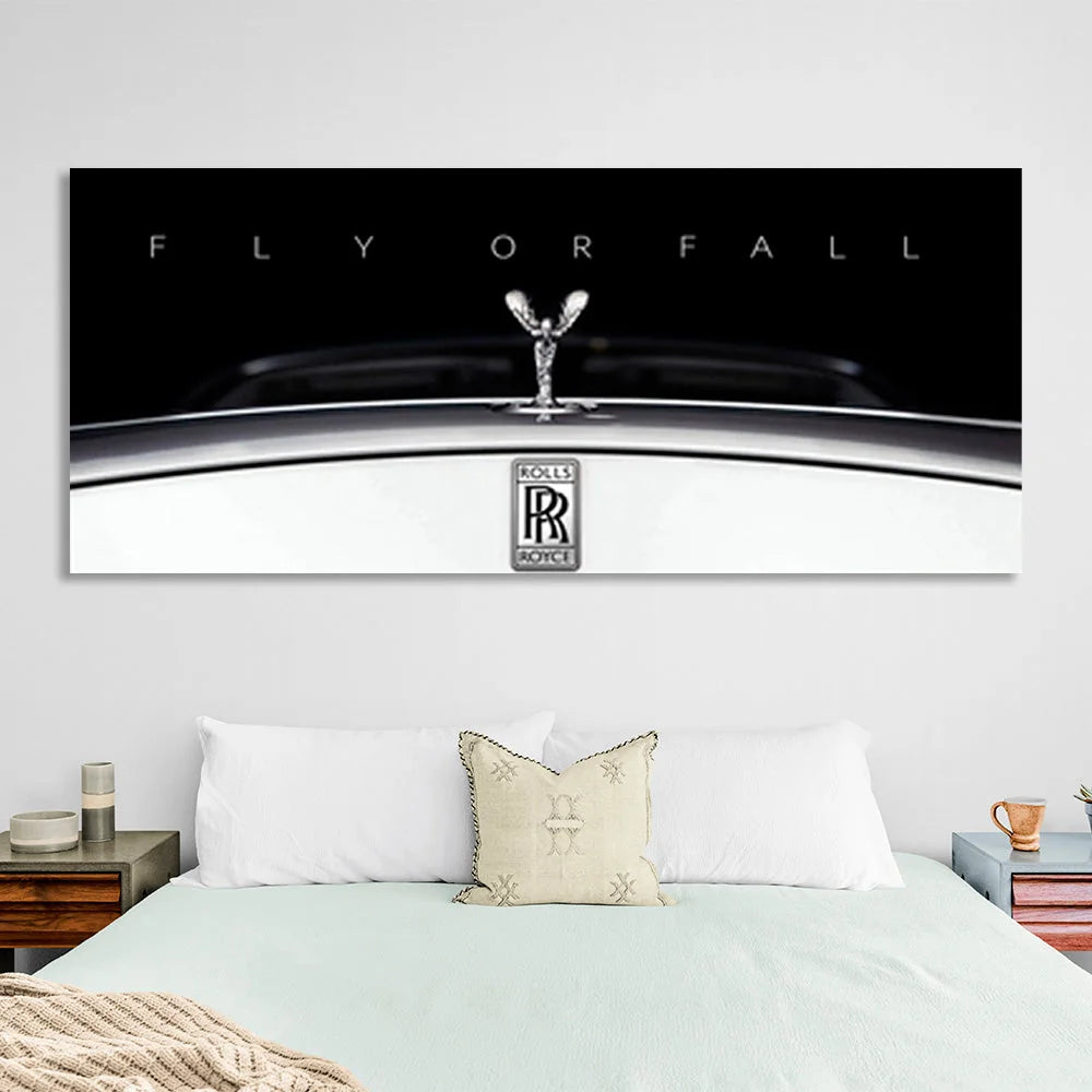 FLY OR FALL Motivierender Kunstdruck auf Leinwand