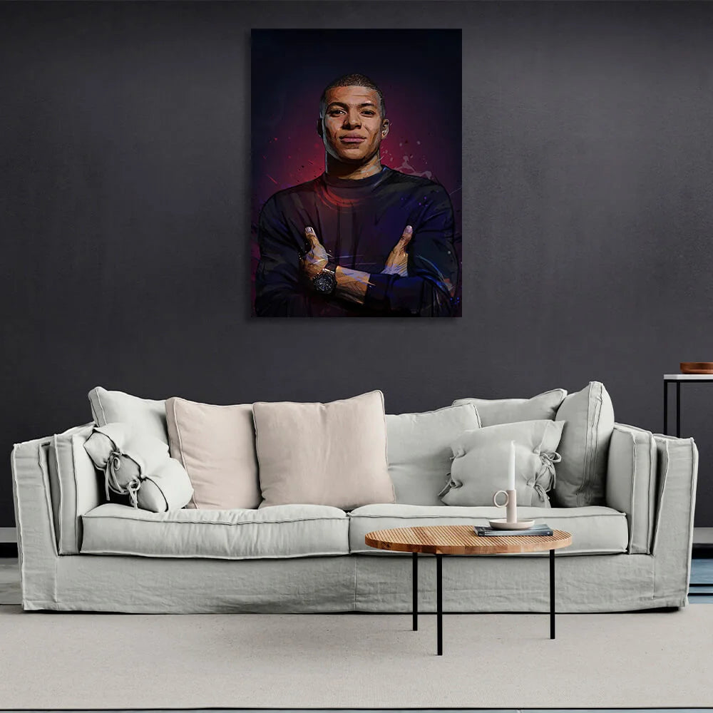Leinwandbild, Motiv: Fußballer Kylian Mbappe, PSG