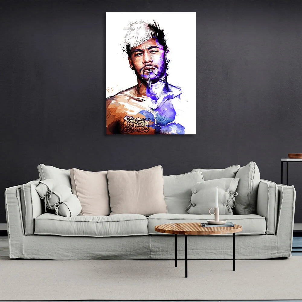 Kunstdruck auf Leinwand mit Fußballspieler Neymar