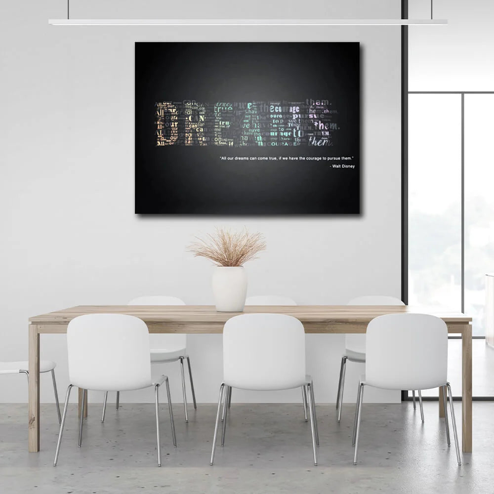 Für Traummotivation, motivierender Kunstdruck auf Leinwand, Wanddekoration