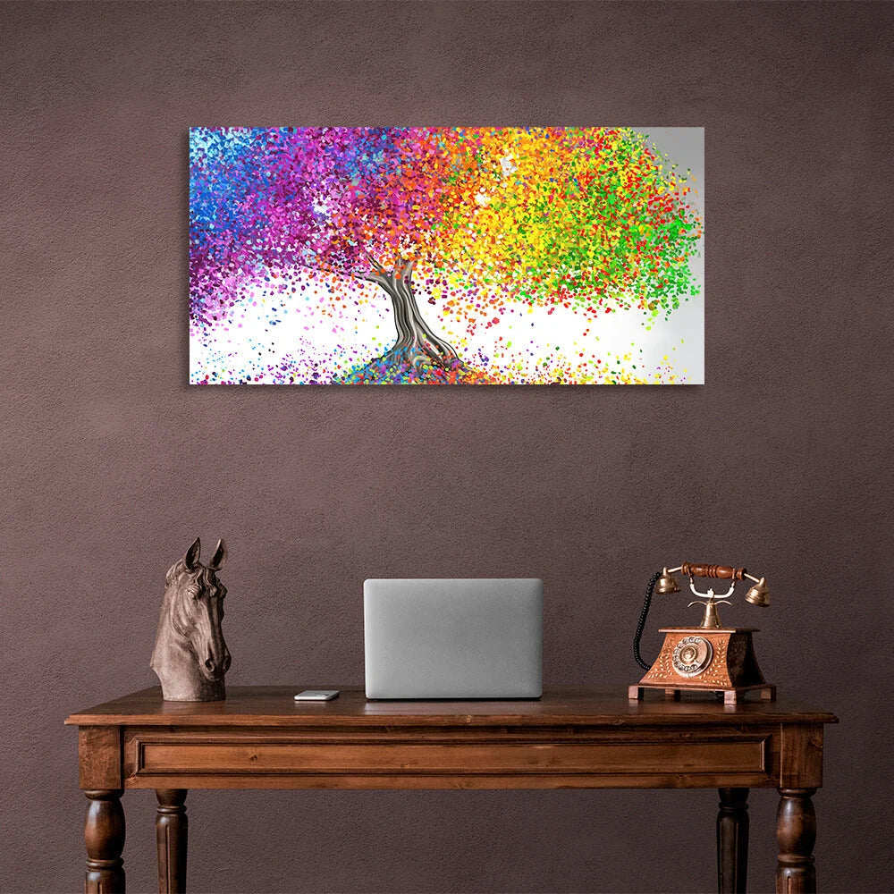 Für das Zuhause Farbiger Baum Leinwand Wand Kunstdruck